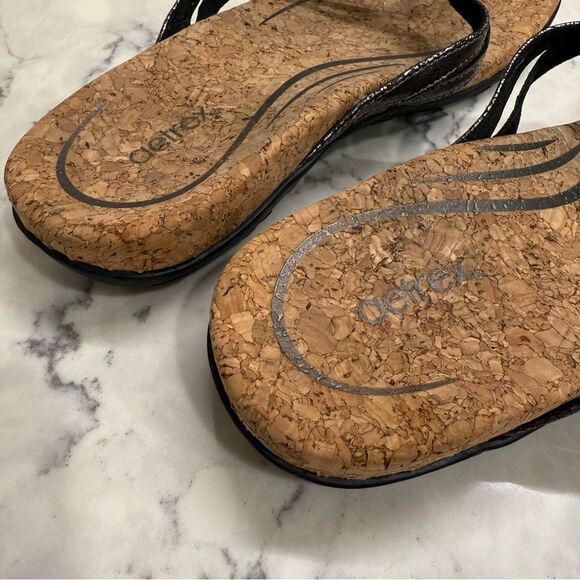 Aetrex Taylor Women's Metallic gunmetal Sandals size 40 9-9.5 - Picture 5 of 8